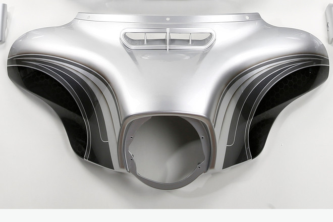 SILVER / BLACK HONEYCOMB FADE / OUTER FAIRING FOR SGUL 14UP