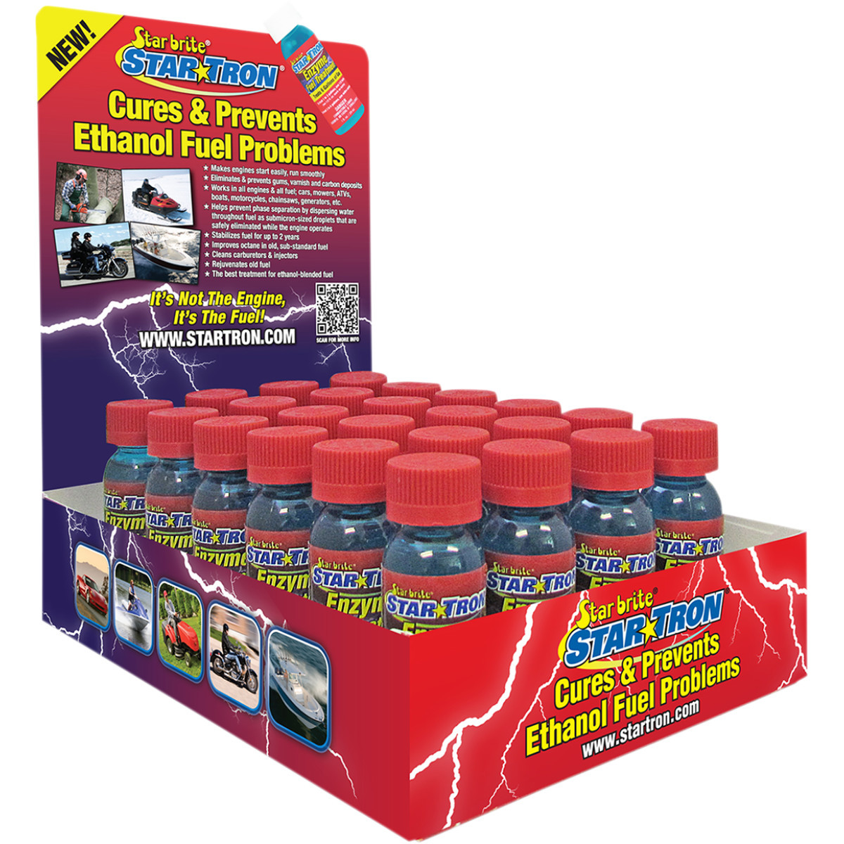 Star Tron #14324 - Enzyme Fuel Treatment - 1 US fl oz. - 24 Pack with Display