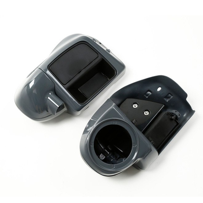 HR3 Gunship Gray Vented Lower Fairing Kit With 6.5" Speaker Pods For Harley Touring models 2014-2024