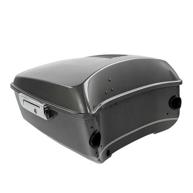 HR3 Industrial Gray King Size Touring Trunk Luggage with Speaker Cut Outs For 14-24 Harley Touring