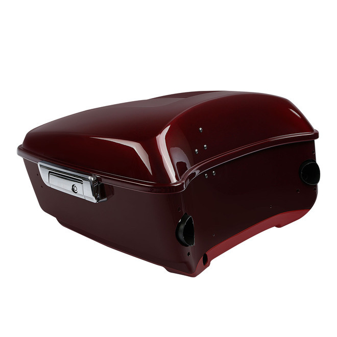 HR3 Mysterious Red Sunglo/ Velocity Red Sunglo King Size Touring Trunk Luggage with Speaker Cut Outs For 14-24 Harley Touring