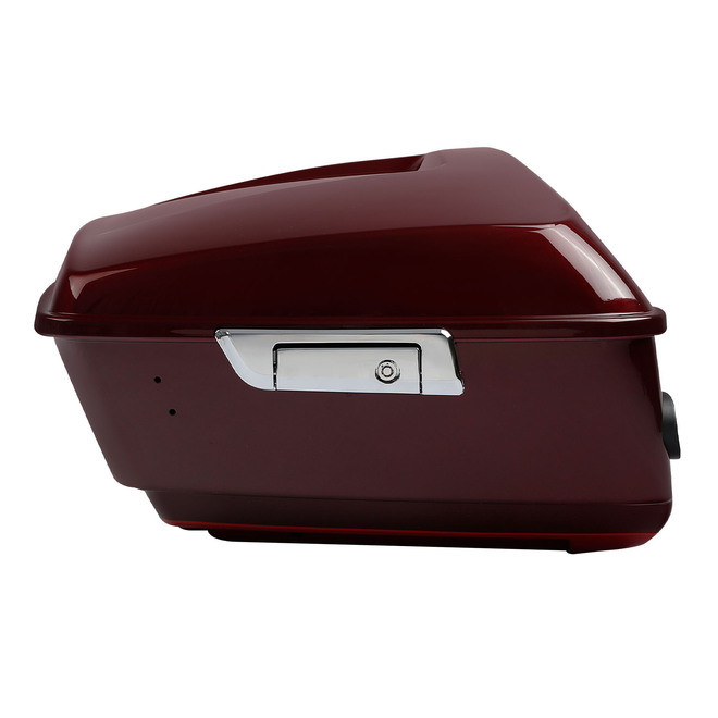 HR3 Mysterious Red Sunglo/ Velocity Red Sunglo King Size Touring Trunk Luggage with Speaker Cut Outs For 14-24 Harley Touring