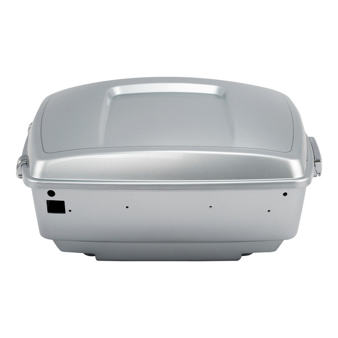 HR3 Brilliant Silver Pearl King Size Touring Trunk Luggage with Speaker Cut Outs For 14-24 Harley Touring