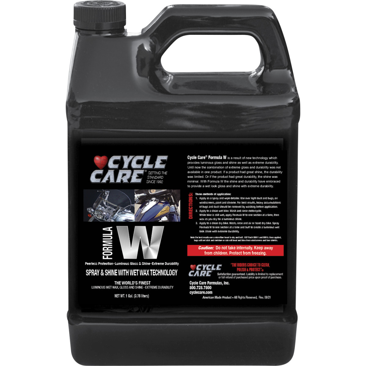 Cycle Care Formulas #66128 - Formula W Wax Spray - 1 U.S. gal.