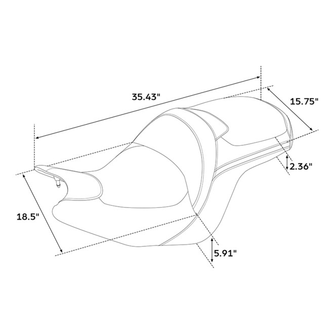 GS01-BK-H ONE-PIECE 2 UP SEAT FIT 2018-2021 GOLDWING