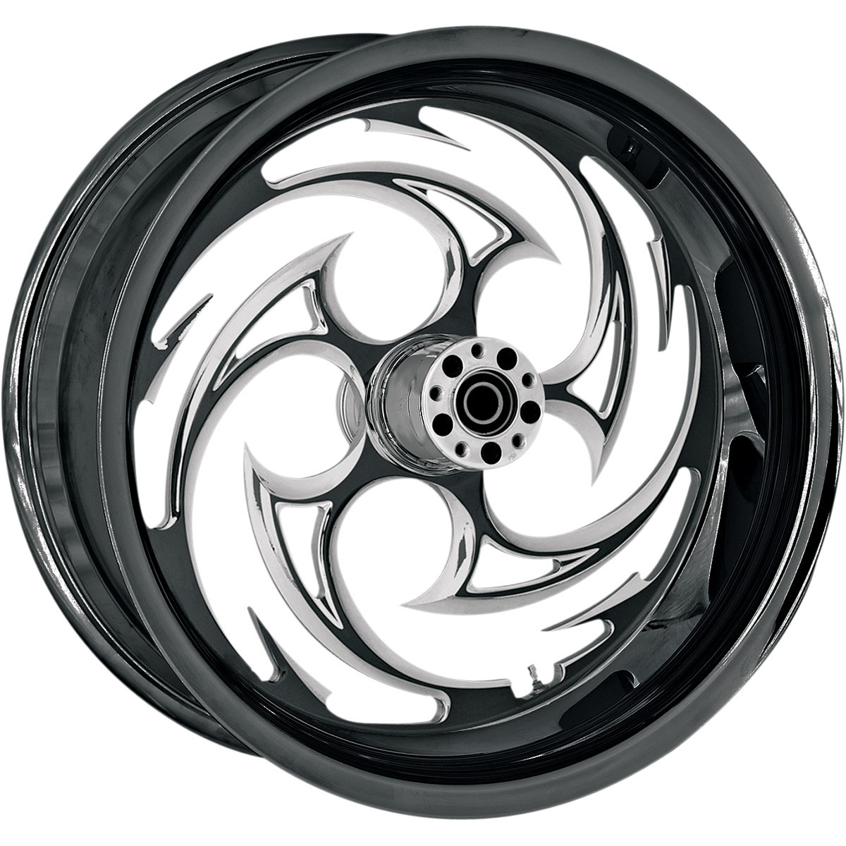 RC Components #18550-9210A-85E - Wheel - Savage Eclipse - Rear - Single Disc/with ABS - Black Eclipse - 18x5.50 - '09-'23 FL