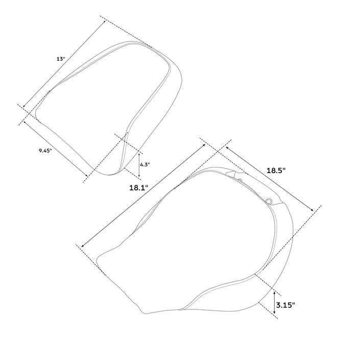 S18-03-BK TWO-PIECE 2-UP 2018-2022 FLFB AND FLFBS MODELS