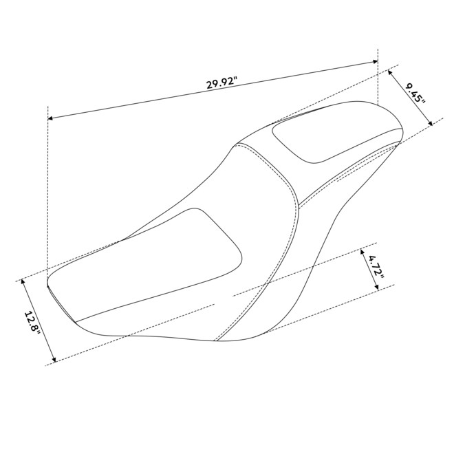 S21-01-BK ONE-PIECE 2-UP SEAT SOFTAIL FXLR FXLRS FXLRST