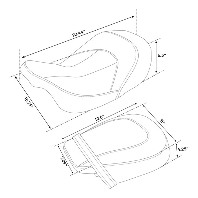 SC231-11-GBK TWO-PIECE 2-UP SEAT 09-UP FL CVO