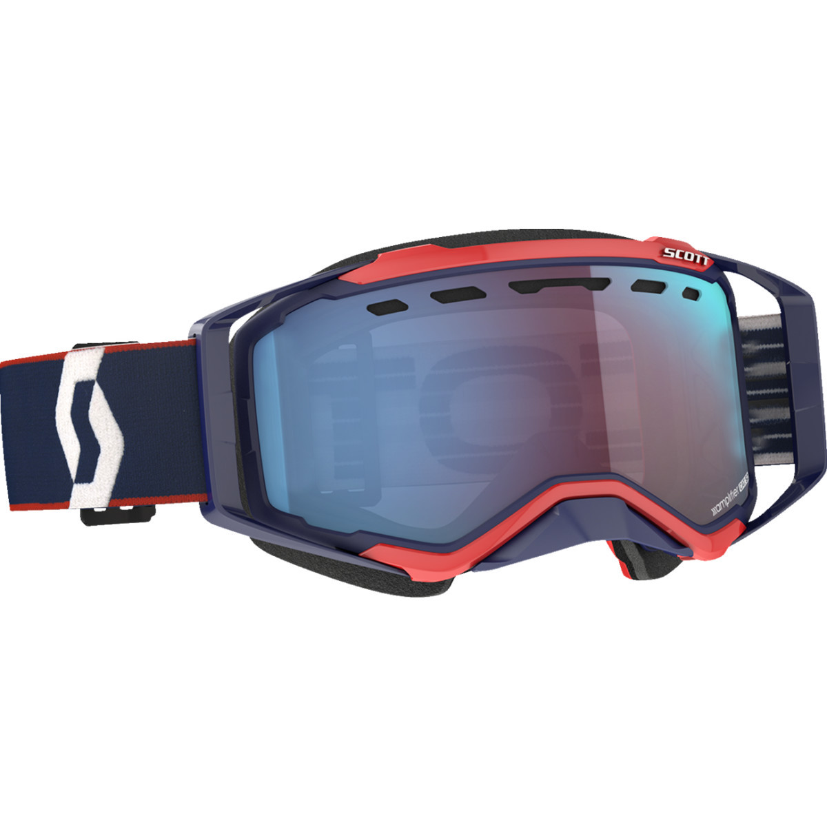Scott #272846-6667347 - Prospect Snow Cross Goggle - Blue/Red - Dual Pane - Enhancer Blue Chrome Lens