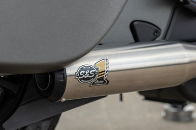 S&S Cycle #550-1157 - Exhaust System, Kit, 49 State, 2024 Championship Edition, 2 into 1, Qualifier, Brushed Stainless, 2020-up Indian Challenger
