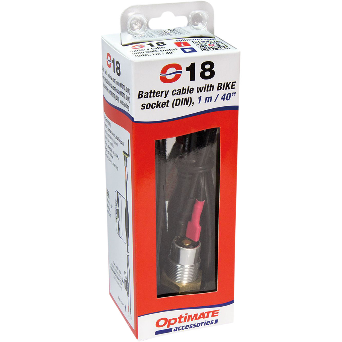 Tecmate #O-18 - DIN Socket - w/ Battery Lead/Panel Mount