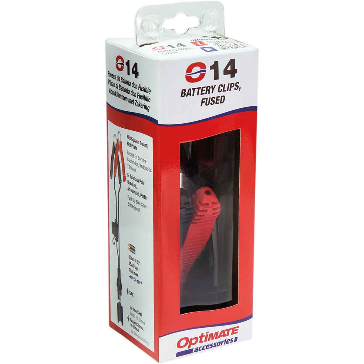 Tecmate #O-14 - Charger Cord - SAE to Fused Battery Clips