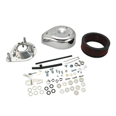 S&S Cycle #17-0428 - Air Cleaner, Kit, Super E/G, Teardrop, Chrome, 2004-'05 xl