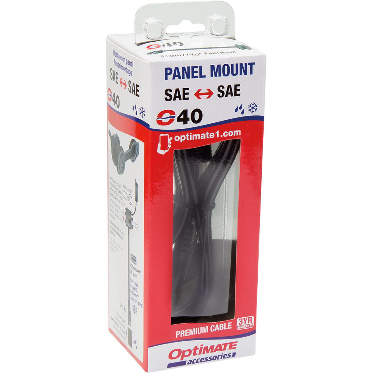 Tecmate #O-40 - Weatherproof SAE Thin Panel Mount Socket O-40 - Long