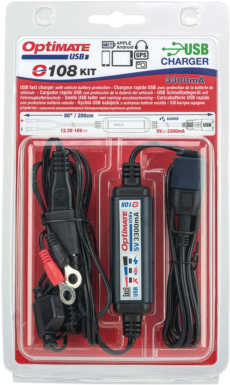 SAE to USB Power Cable O-108 - With Battery Lead