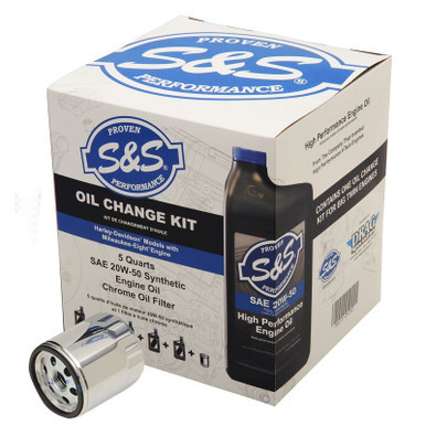 S&S Cycle #3601-0492 - Oil, Change Kit, S&S Cycle, Chrome Filter, Milwaukee Eight