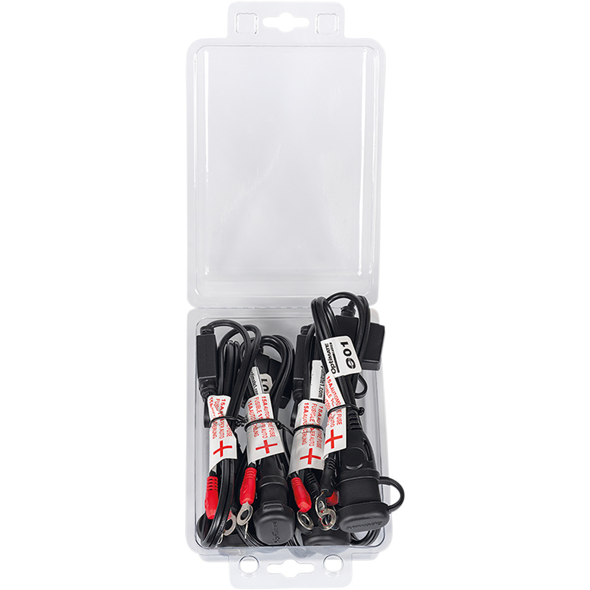 Tecmate #O-01X4 - Battery Lead with Ring Terminal - 12V - Fused - 4 Pack