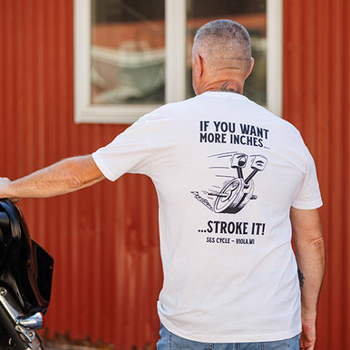 S&S Cycle #510-1354 - Shirt, Tee, Stroke It, Short Sleeve, L, White