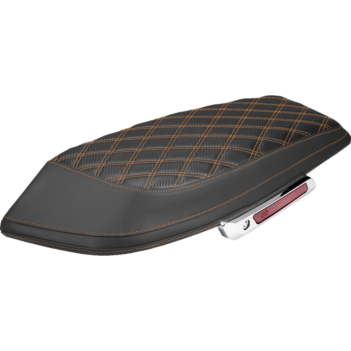 Saddlemen #L870-23-20703 - Saddlebag Lid Covers - Lattice - Carbon Fiber - Orange Stitch - FLH/FLT '23-'26