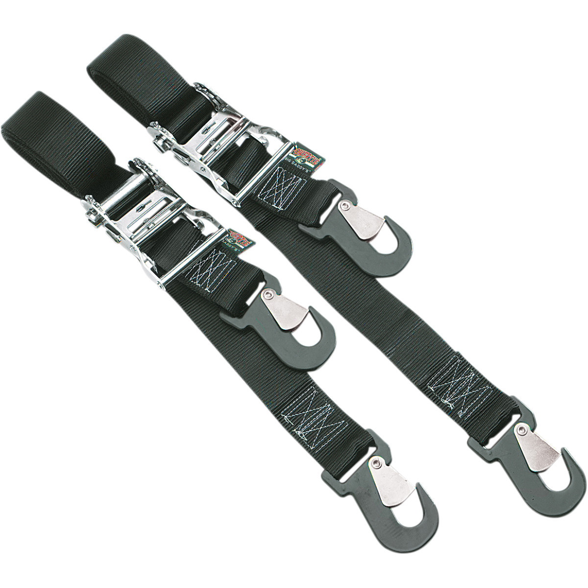 Powertye MFG. #32570 - Big Daddy Tie-Downs - 2" - 2 Snap-hook Ends - Black