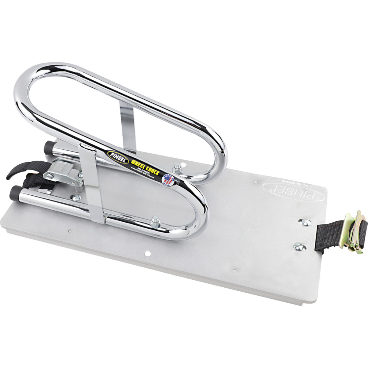 Pingel #WC35EF - Wheel Chock - Series E-Track - Floor Mount - Removable - Chrome - 3-1/2"