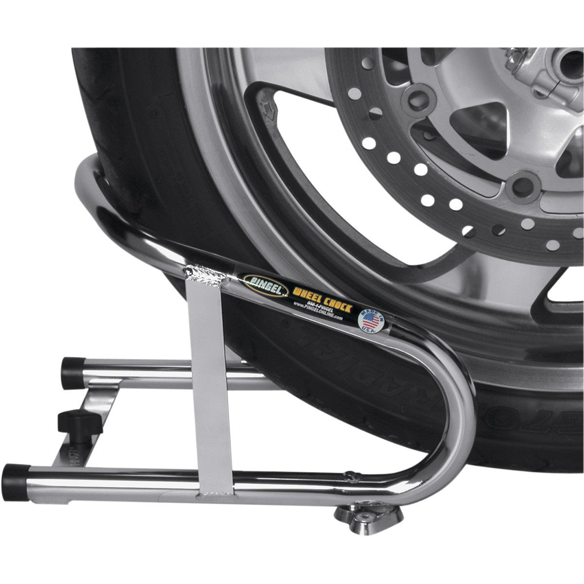 Pingel #WC650 - Wheel Chock - Removable - Chrome - 6-1/2"