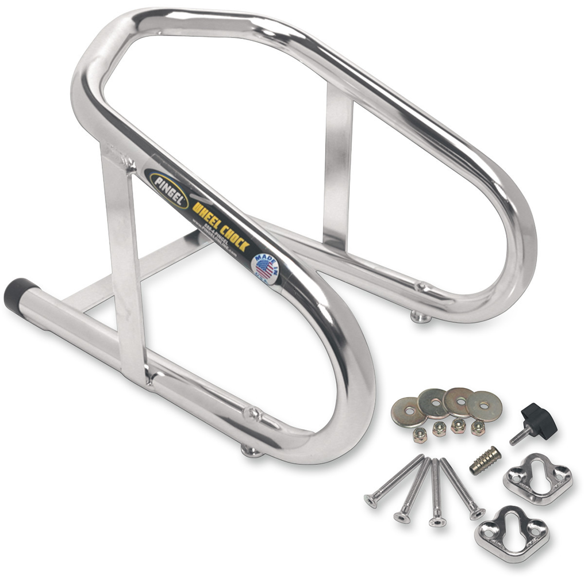 Pingel #WC650 - Wheel Chock - Removable - Chrome - 6-1/2"