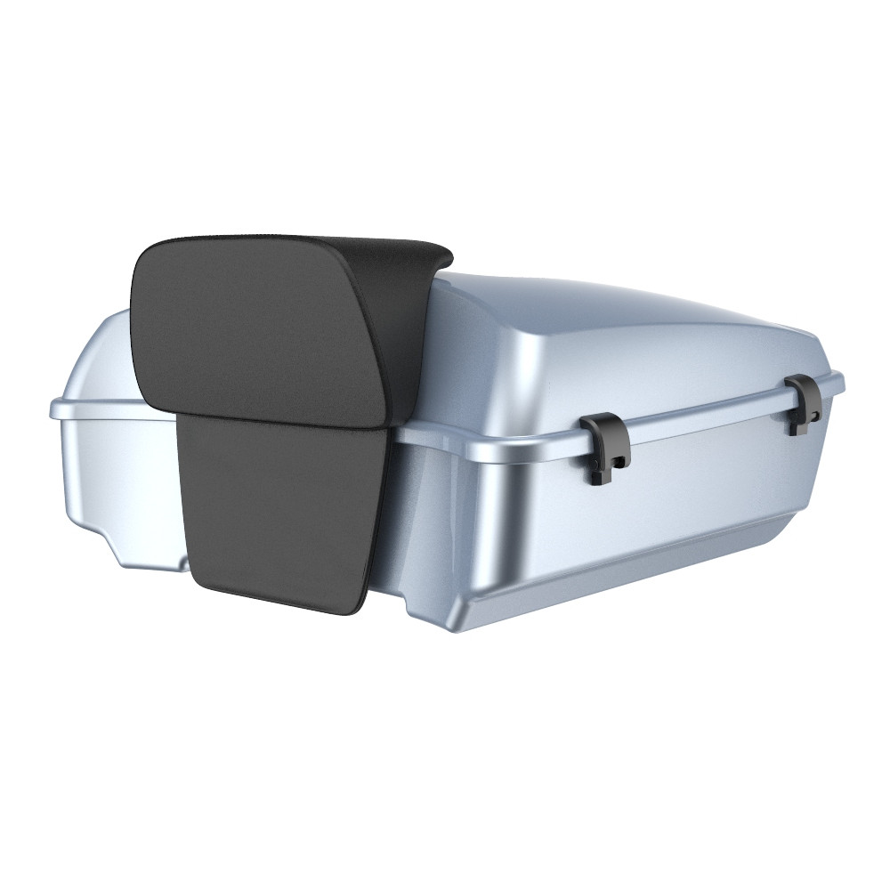 Advanblack Chopped Rear Tour Trunk Pack For '97-'26 Harley Touring / Softail — Barracuda Silver