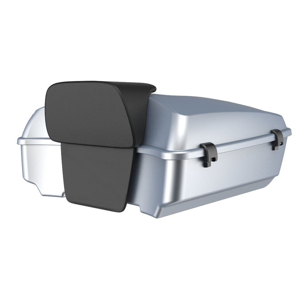 Advanblack Chopped Rear Tour Trunk Pack For '97-'26 Harley Touring / Softail — Barracuda Silver Denim