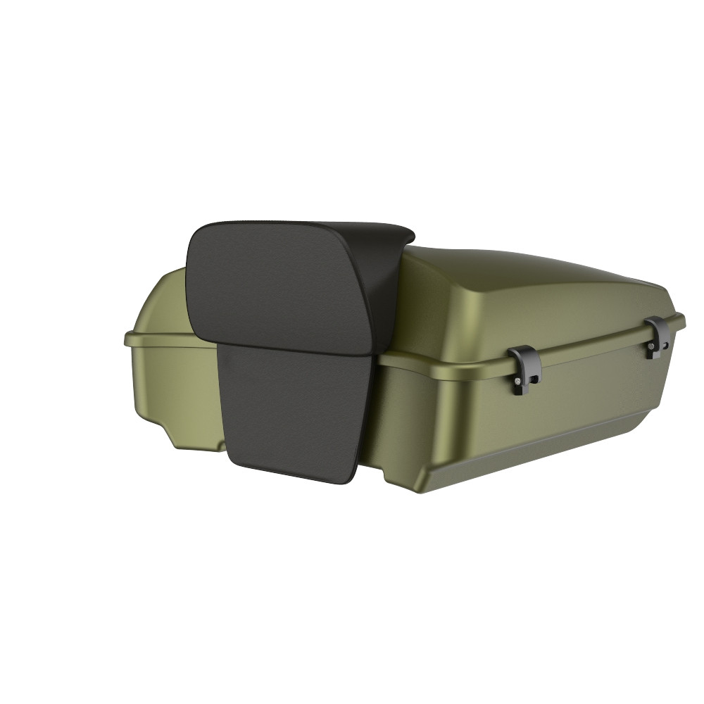 Advanblack Chopped Rear Tour Trunk Pack For '97-'26 Harley Touring / Softail — Mineral Green Denim