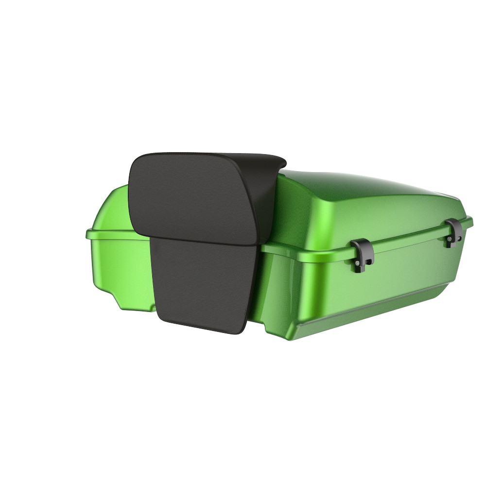 Advanblack Chopped Rear Tour Trunk Pack For '97-'26 Harley Touring / Softail — Radioactive Green