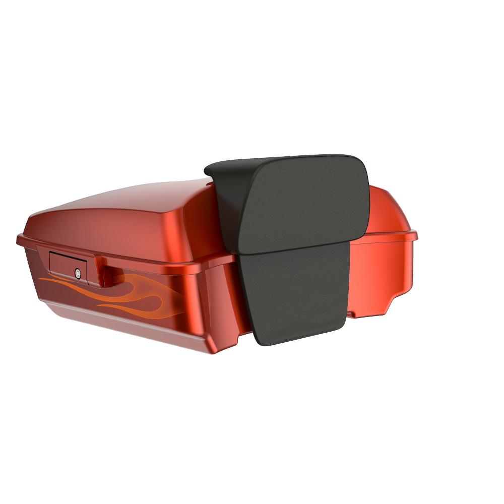Advanblack Chopped Rear Tour Trunk Pack For '97-'26 Harley Touring / Softail — Whiskey Firestorm