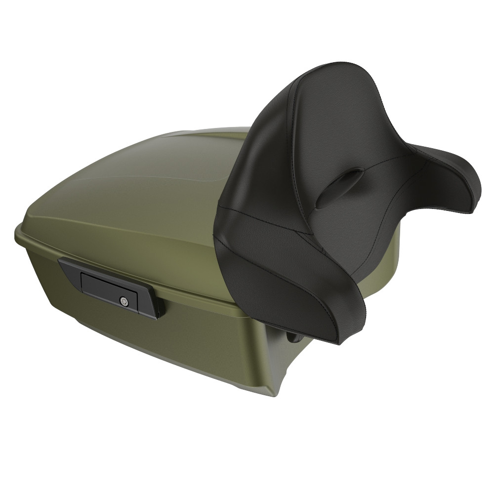 Advanblack King Rear Tour Trunk Pack For '97-'26 Harley Touring / Softail — Mineral Green Denim
