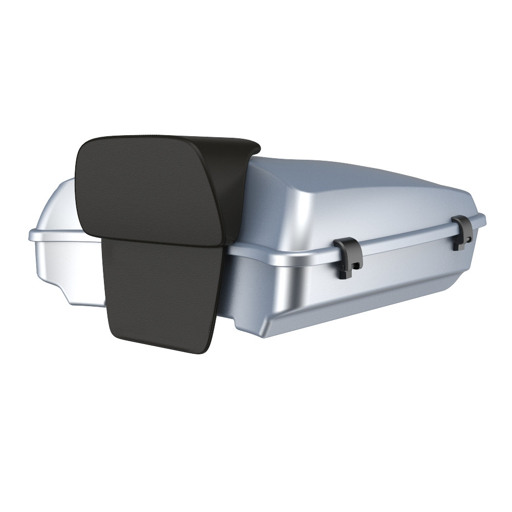 Advanblack Razor Rear Tour Trunk Pack For '97-'26 Harley Touring / Softail — Barracuda Silver Denim