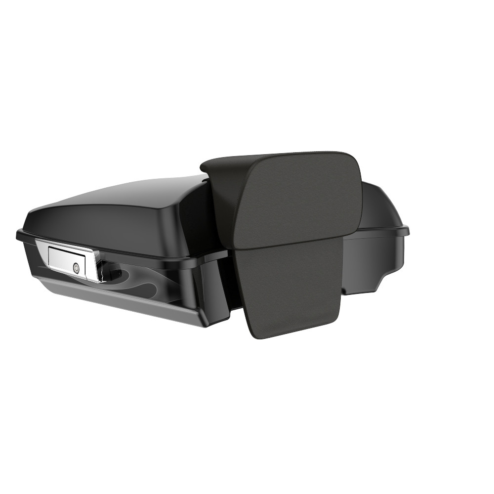 Advanblack Razor Rear Tour Trunk Pack For '97-'26 Harley Touring / Softail — Midnight Firestorm