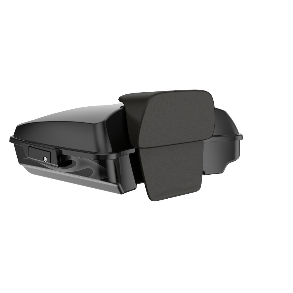 Advanblack Razor Rear Tour Trunk Pack For '97-'26 Harley Touring / Softail — Midnight Firestorm