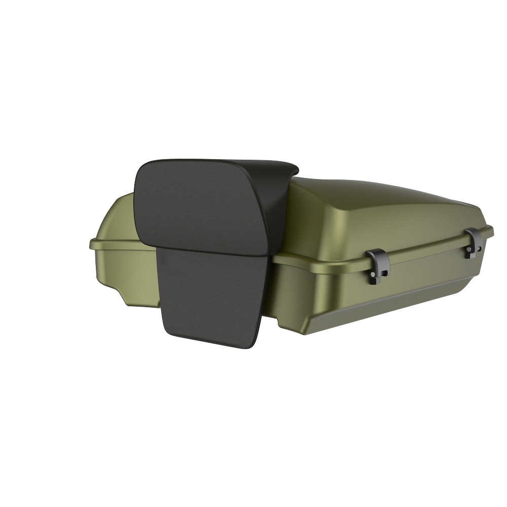 Advanblack Razor Rear Tour Trunk Pack For '97-'26 Harley Touring / Softail — Mineral Green Denim