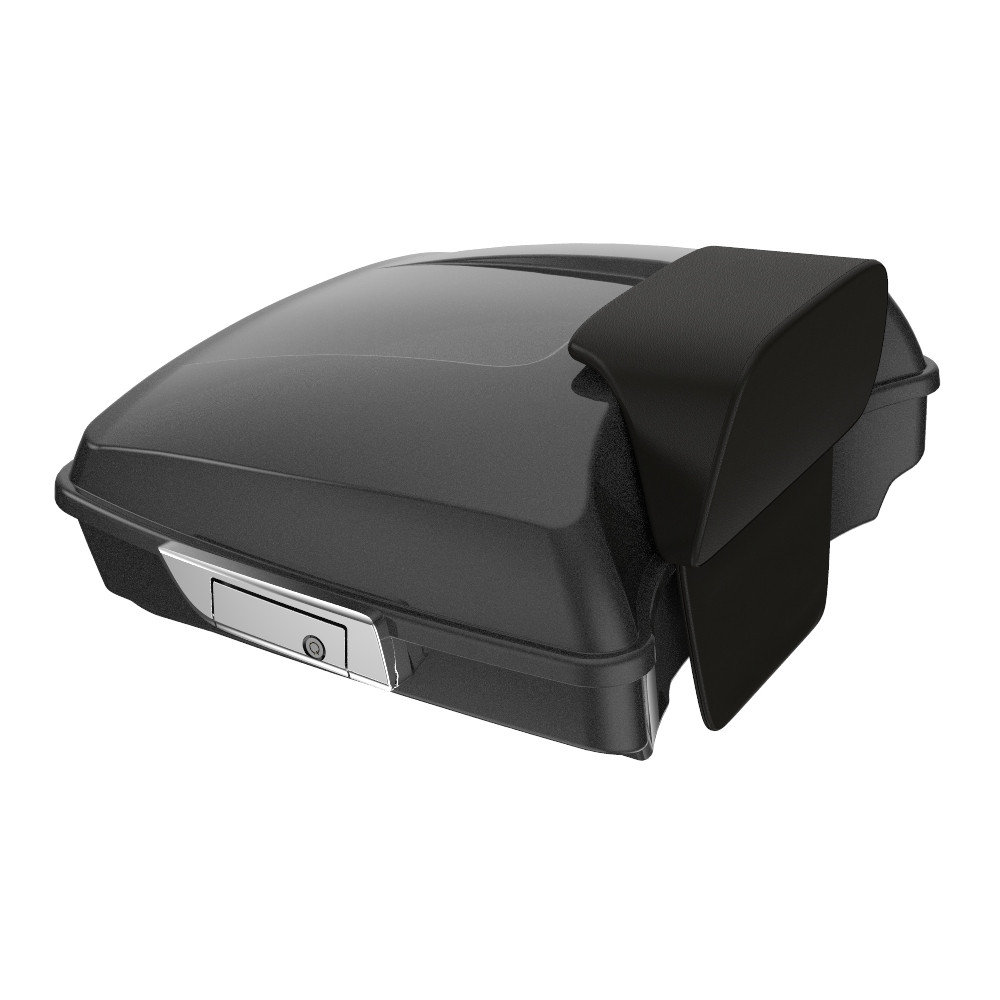 Advanblack Razor Rear Tour Trunk Pack For '97-'26 Harley Touring / Softail — Raven Metallic