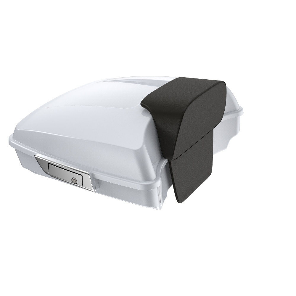 Advanblack Razor Rear Tour Trunk Pack For '97-'26 Harley Touring / Softail — White Onyx Pearl