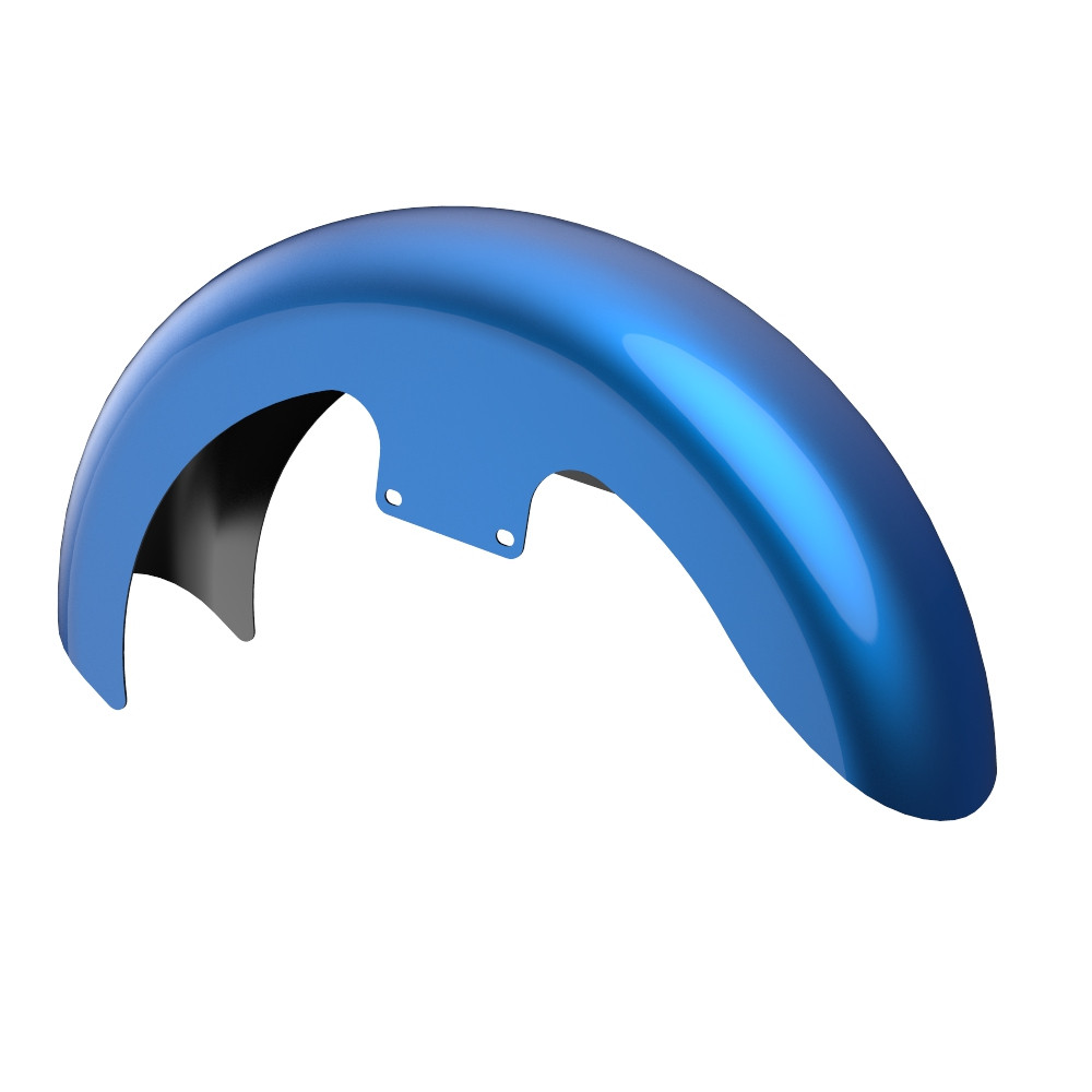 19" Reveal Wrapper Hugger Front Fender For '09-'23 Harley Touring — Hi-Fi Blue