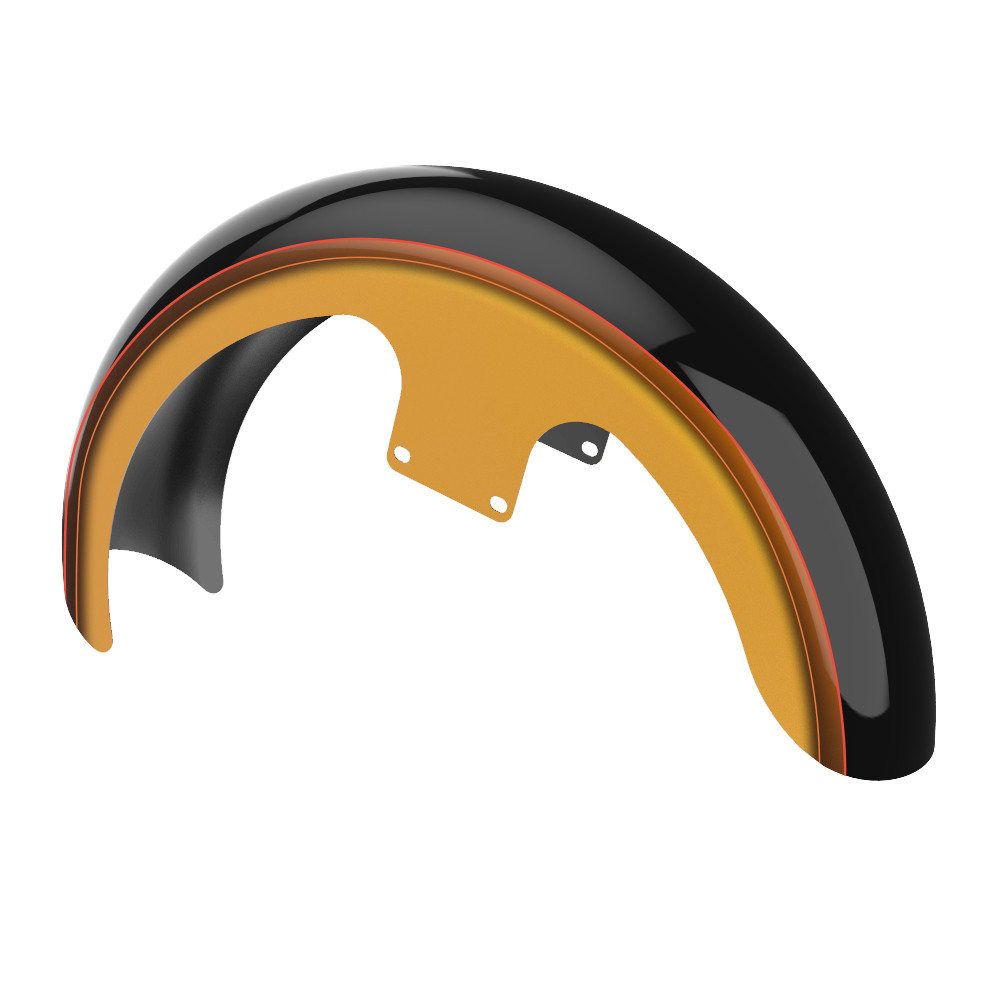 19" Reveal Wrapper Hugger Front Fender For '09-'23 Harley Touring — Tobacco Fade