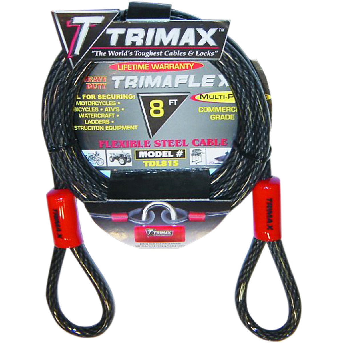 Trimax #TDL815 - Cable Lock - Dual Loop - 8'