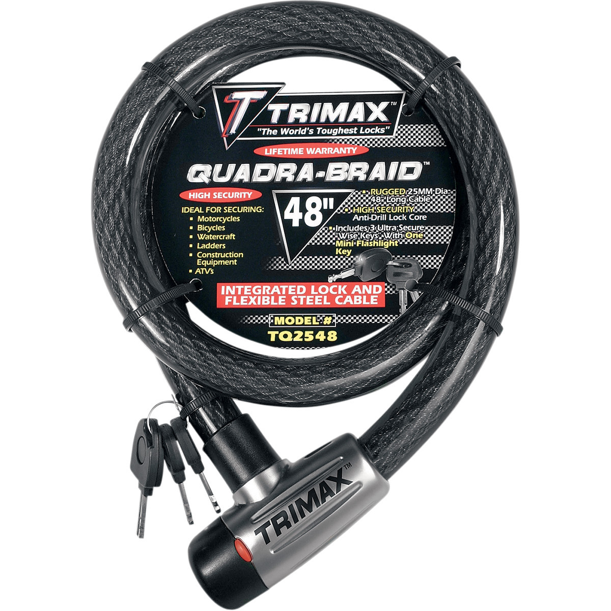 Trimax #TQ2548 - Quad Braid Cable Lock - 48"