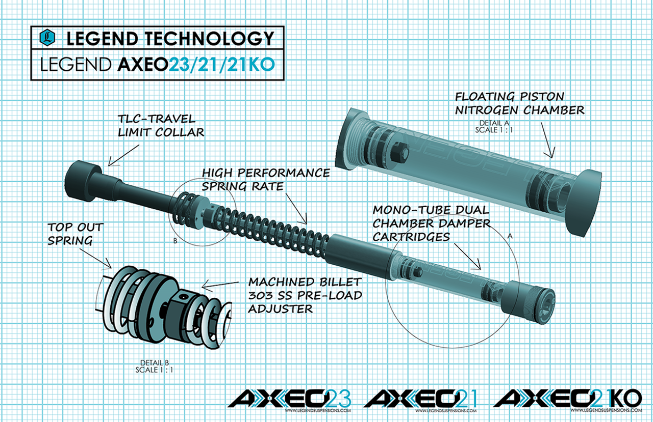 AXEO23 Front End Suspension - 49 mm - For 23" Wheel - FLH 14-16