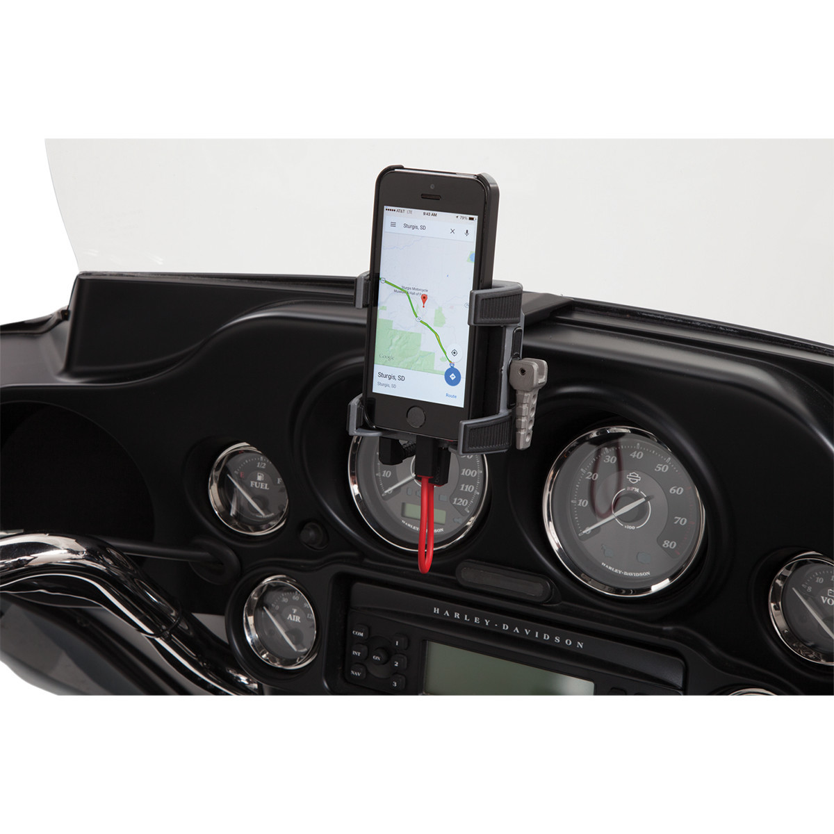Ciro #50217 - Phone Holder w/Charger - Fairing Mount - FLH