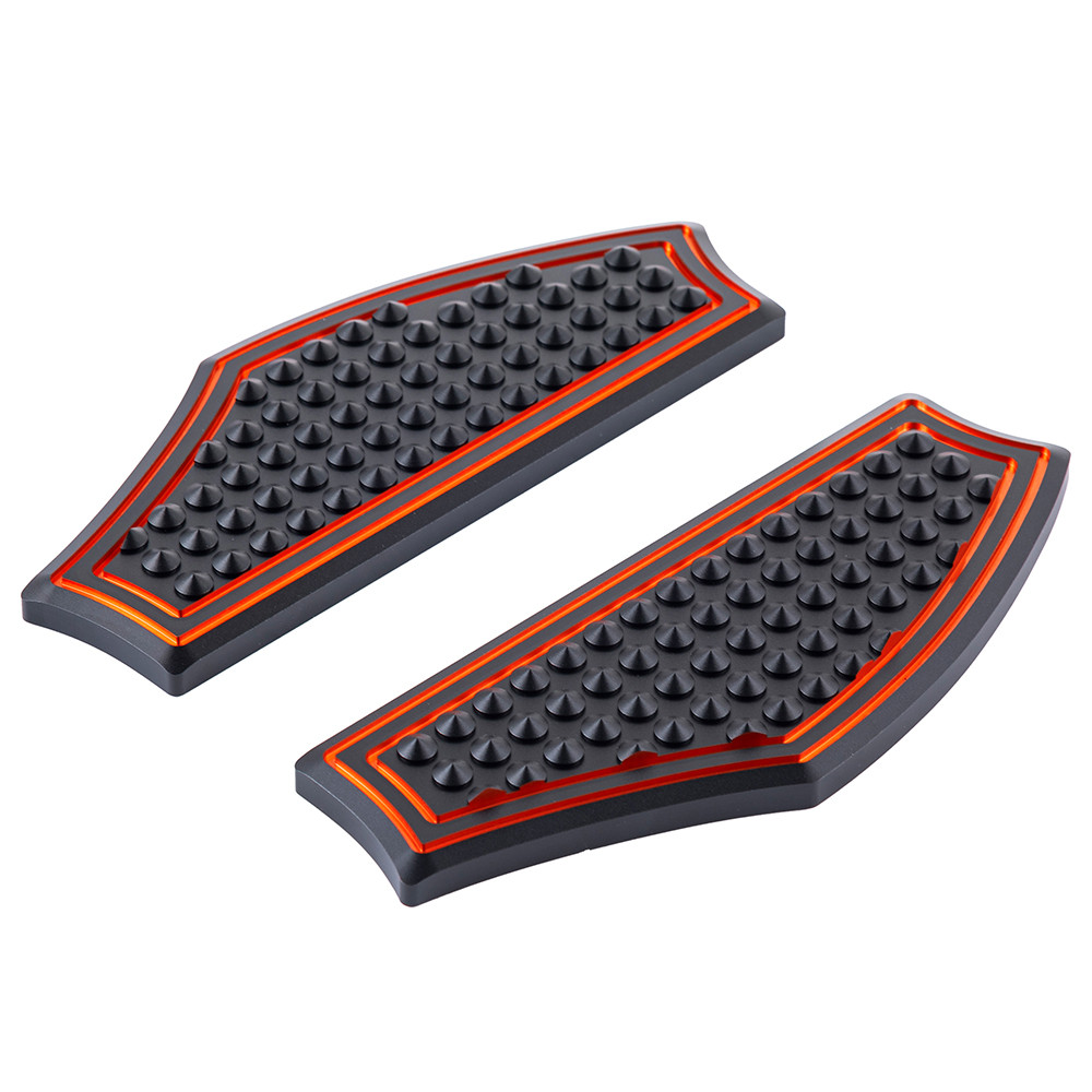 Advanblack Vengeance Rear Passenger Floorboards For Harley Tourings — Black / Orange