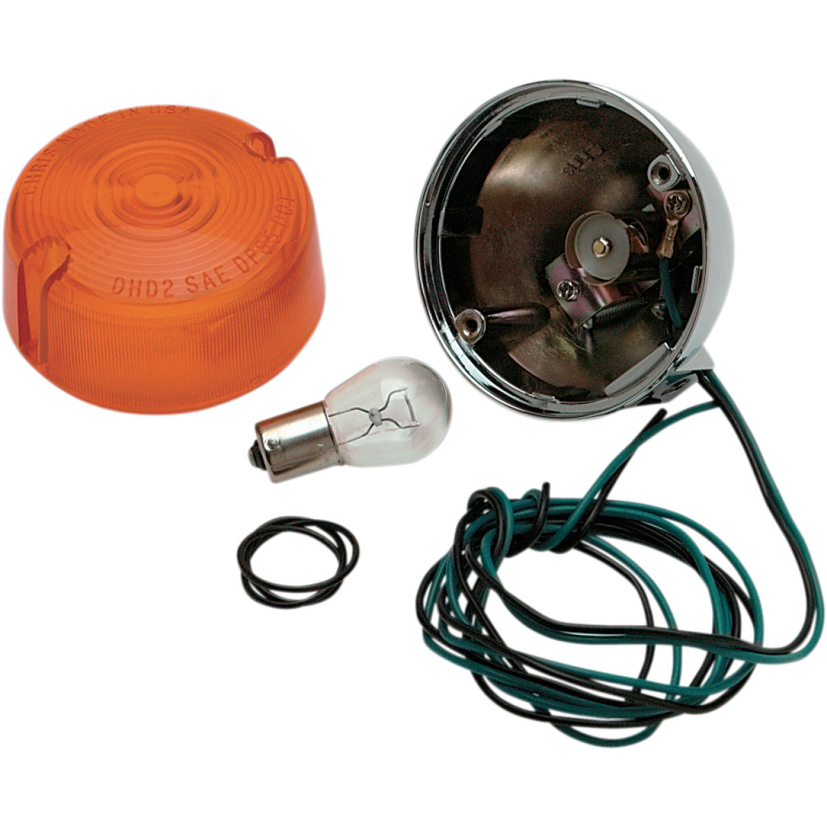 Chris Products #8407A - Rear Turn Signal Assembly - Amber - Single Filament