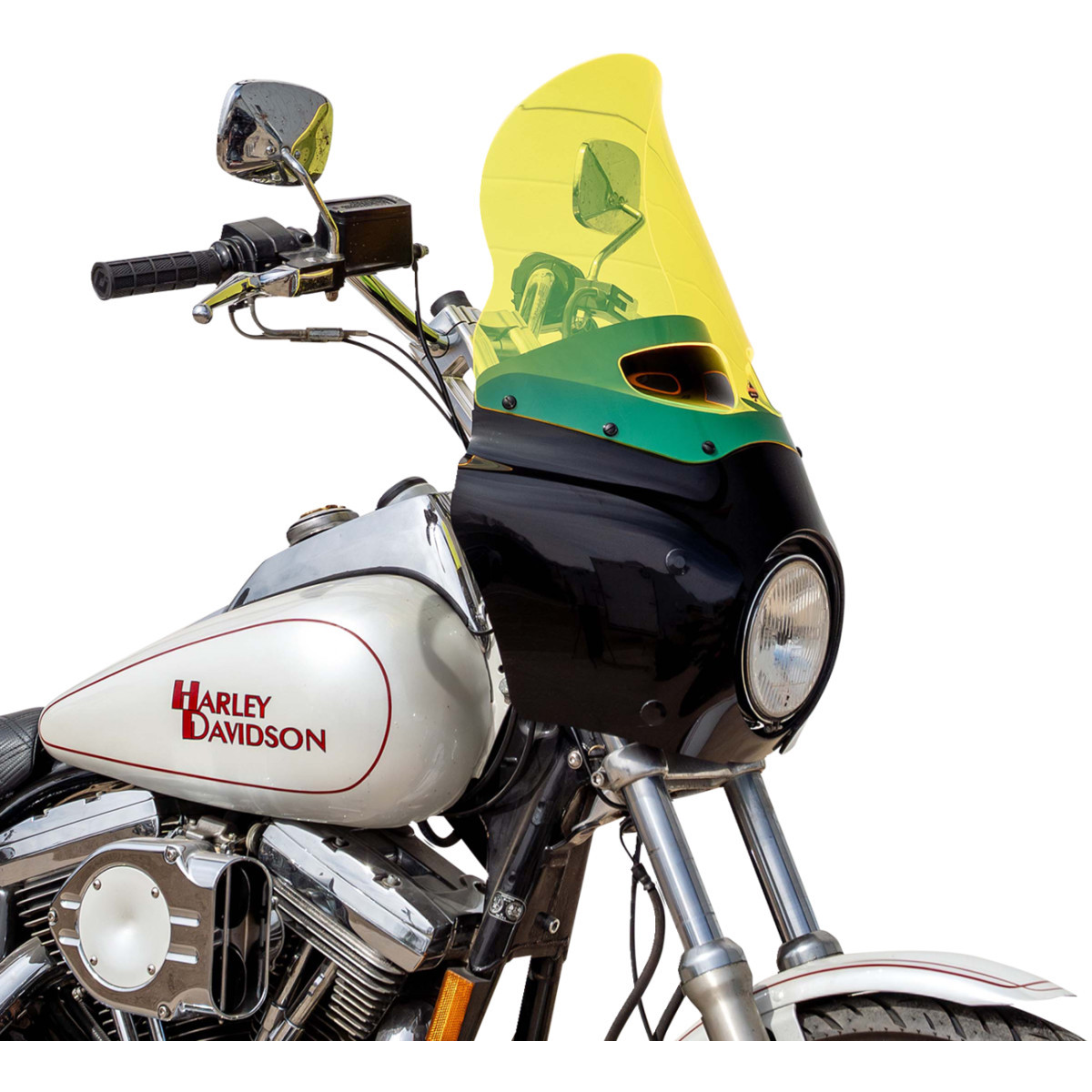 Klock Werks #KWW-06-0616 - Ice Flare® Windshield - 15" - Yellow Ice - Road Warrior Fairing