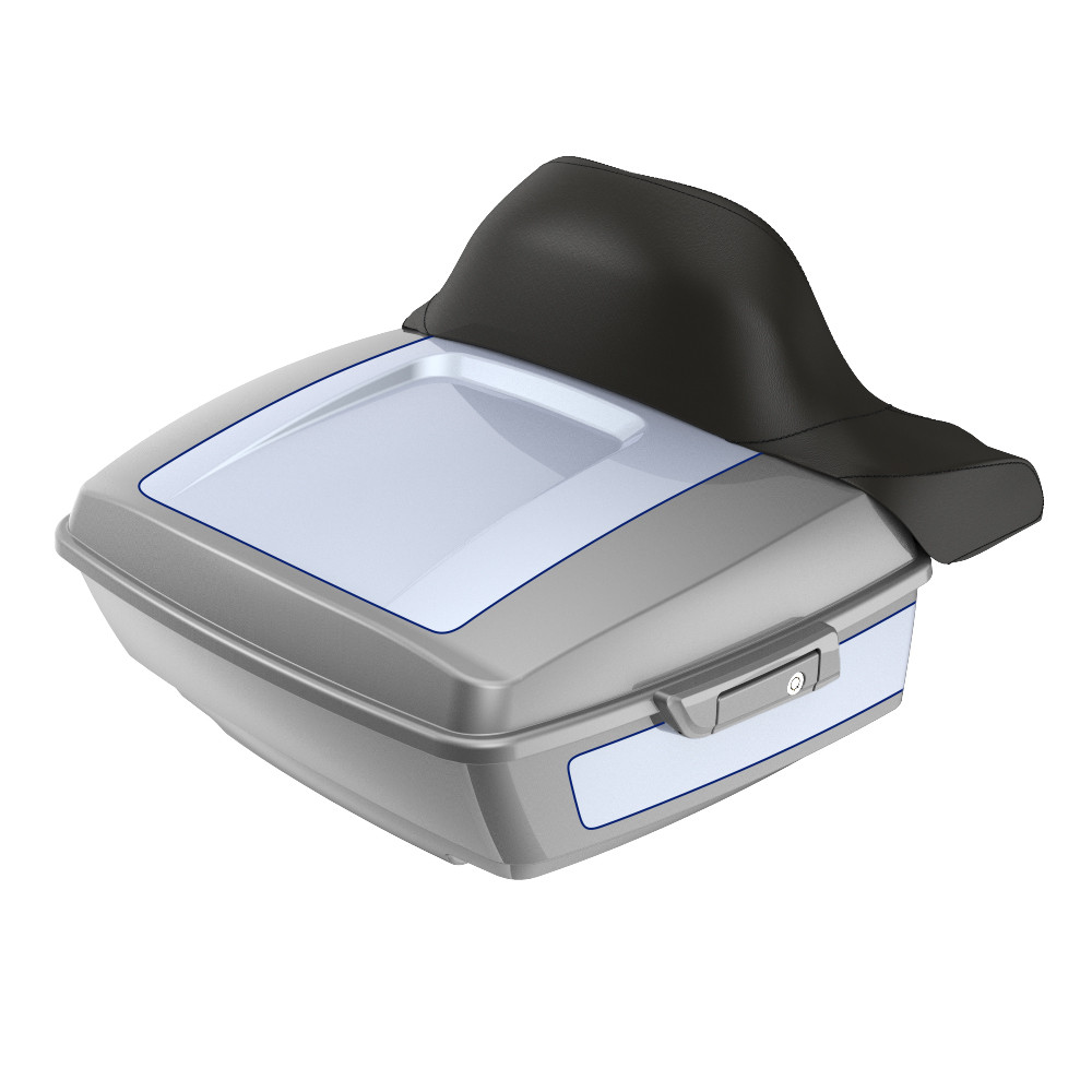 Advanblack Custom Two Tone King Rear Tour Trunk Pack For '97-'26 Harley Touring